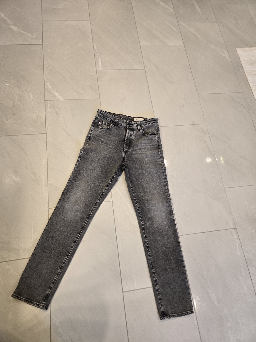 AG Adriano Goldschmied Grey Straight-Leg Jeans